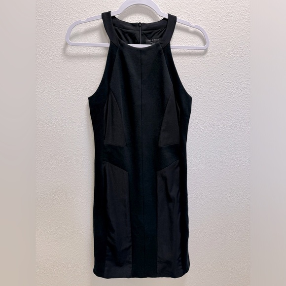 Rag and Bone Sleeveless Dress Back Zip Lined Stretch Black Size 4 - Picture 1 of 8
